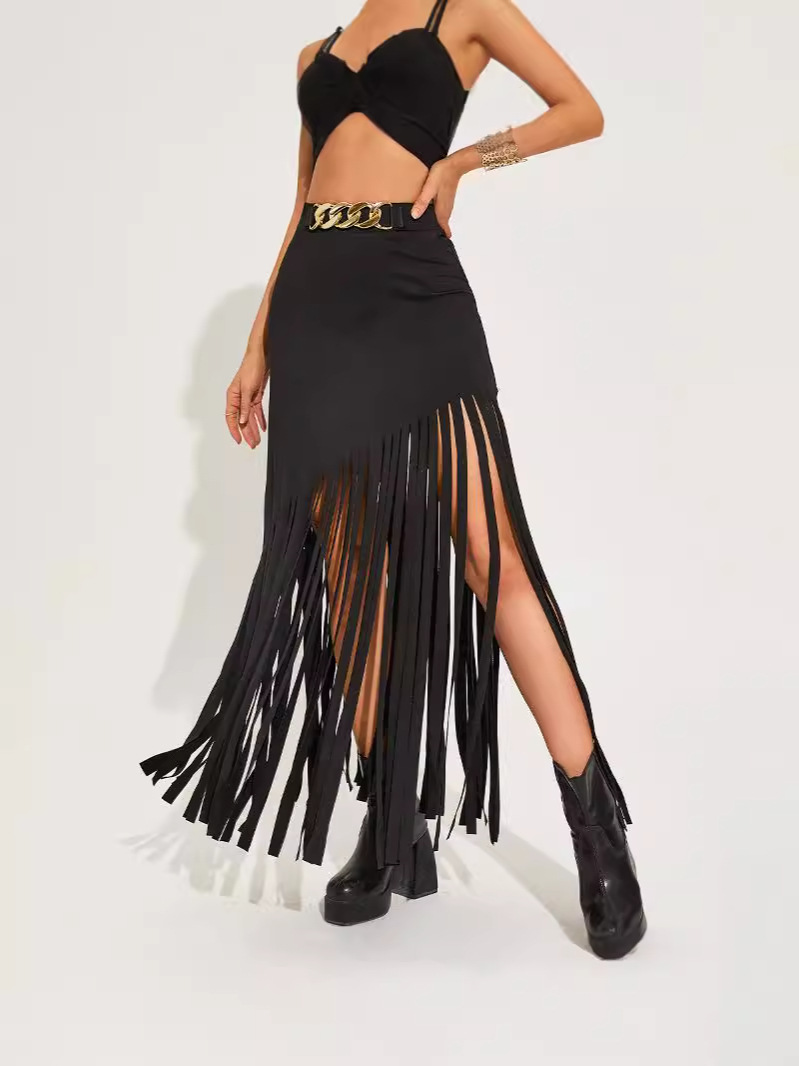 Picture of European and American Independent Station Dark Tassel Punk Style Sexy Skirt