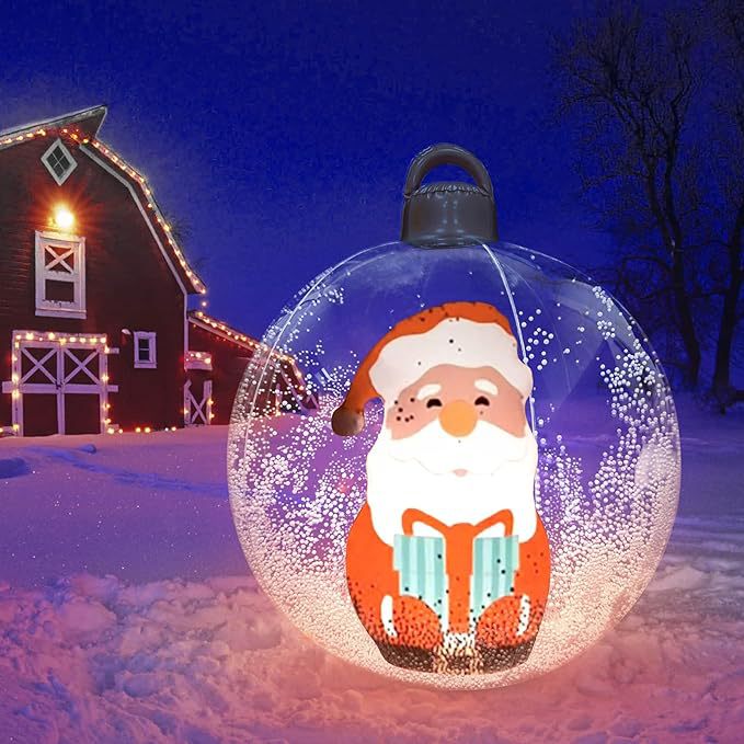 New Christmas decoration balloon LED outdoor courtyard PVC transparent ball inflatable Christmas ball crafts