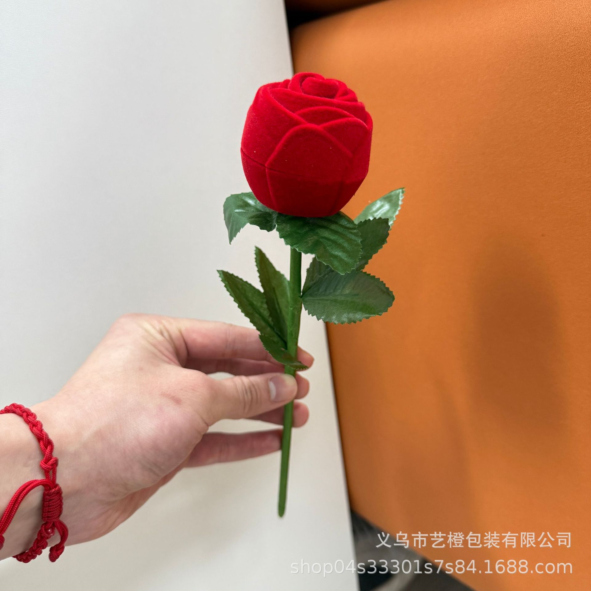 Rose Ring Box Promotional Proposal Factory in stock Holiday Gift Box Valentine's Day Jewelry Box Red
