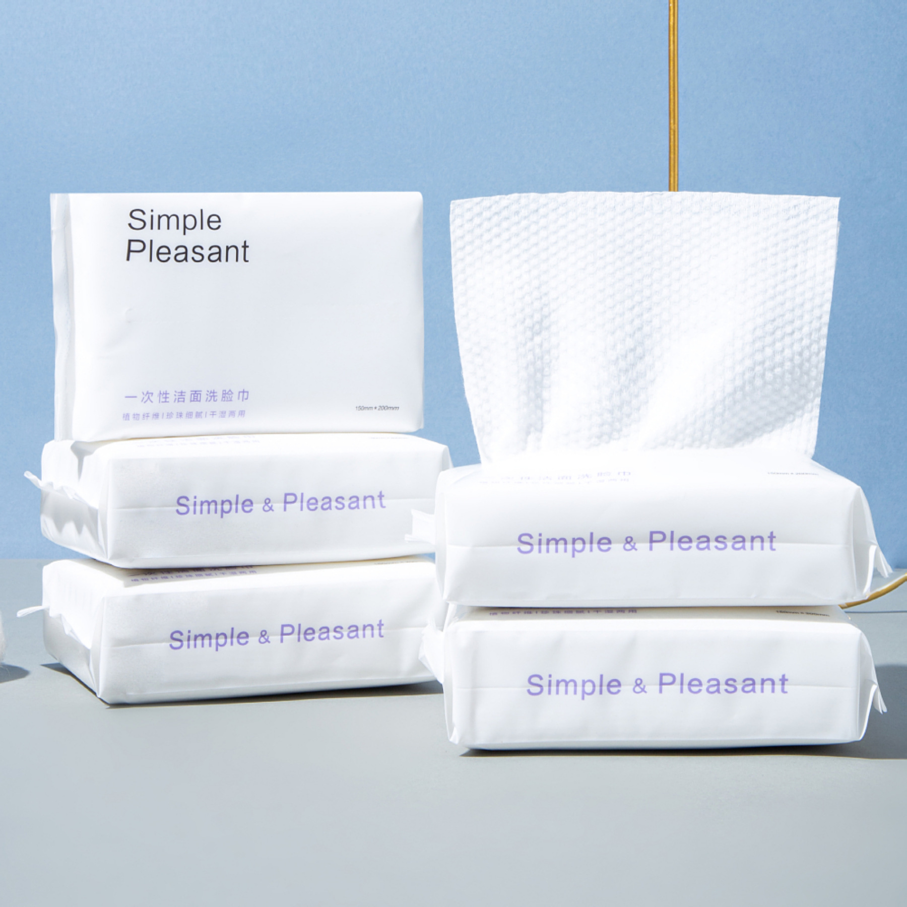 Picture of Wash towel disposable thickened disposable cotton soft face cleansing towel dry and wet dual-use face cleansing towel English packaging wholesale