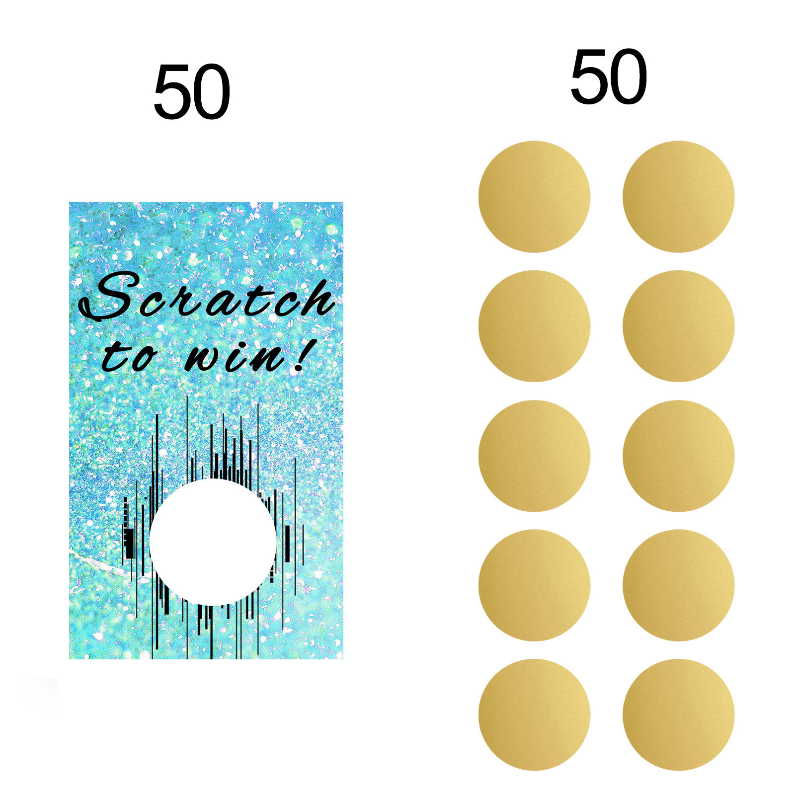50 blank gift certificates scratch card with scratch stickers Christmas wedding shower birthday party supplies Blue