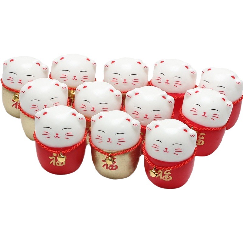 Xi Hua Nong Lucky Cat Fu Bucket Festive Matching Decorative Pendant Ornaments Spring Festival Floriculture DIY Decorative Material