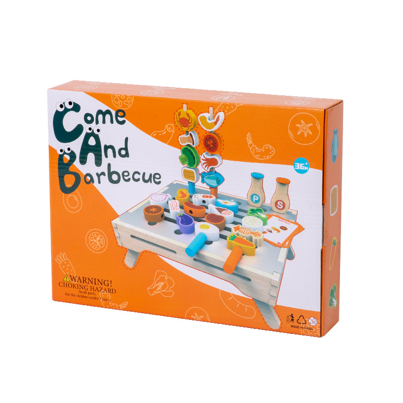 Picture of Cross-Border Young Children's Fun Wooden Multi-Functional Simulation Kitchen Barbecue Parent-Child Interactive Play House Educational Toys