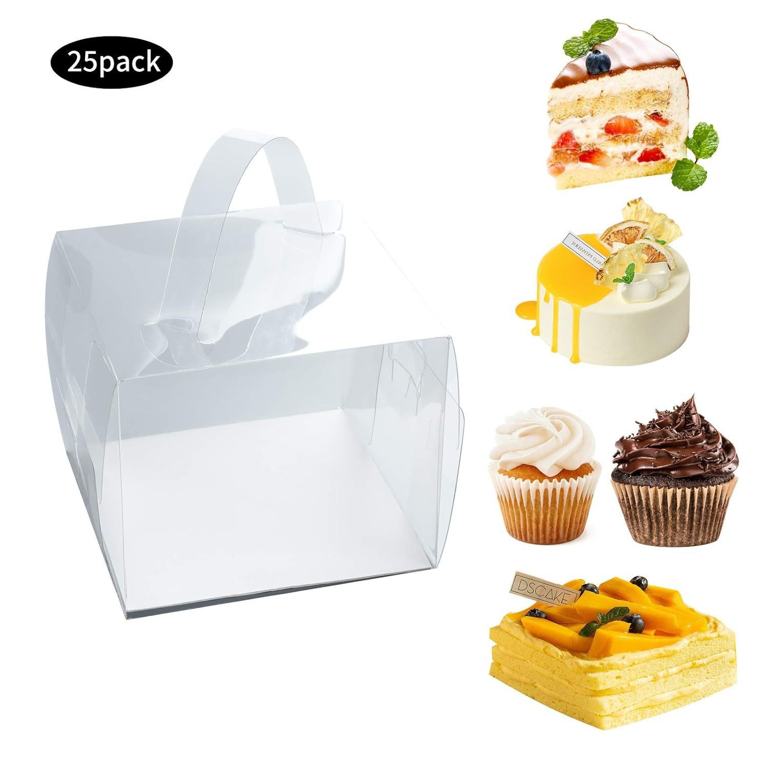 Three-inch four-inch five-inch cake box dessert afternoon tea cake box packaging box transparent puff portable box wholesale