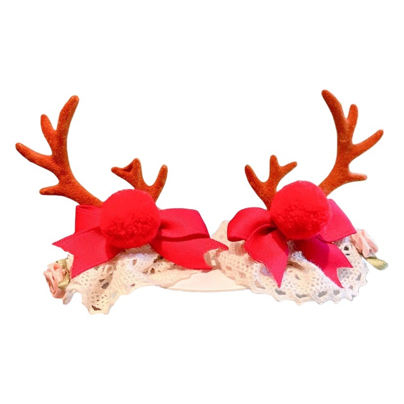 Christmas headdress elk hairpin Mori antler hairpin children's cute Christmas headband headband hair accessories decorations