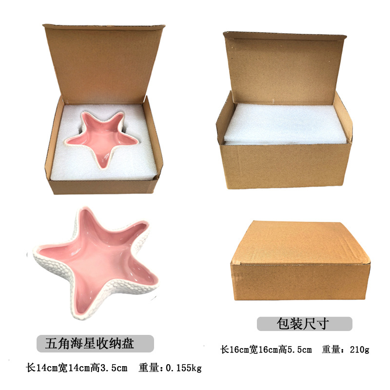 Picture of Mediterranean Sea Star Conch Shell Ceramic Ornaments Storage Basin Ocean Ashtray Hydroculture Bottle Hamster Nest Landscape