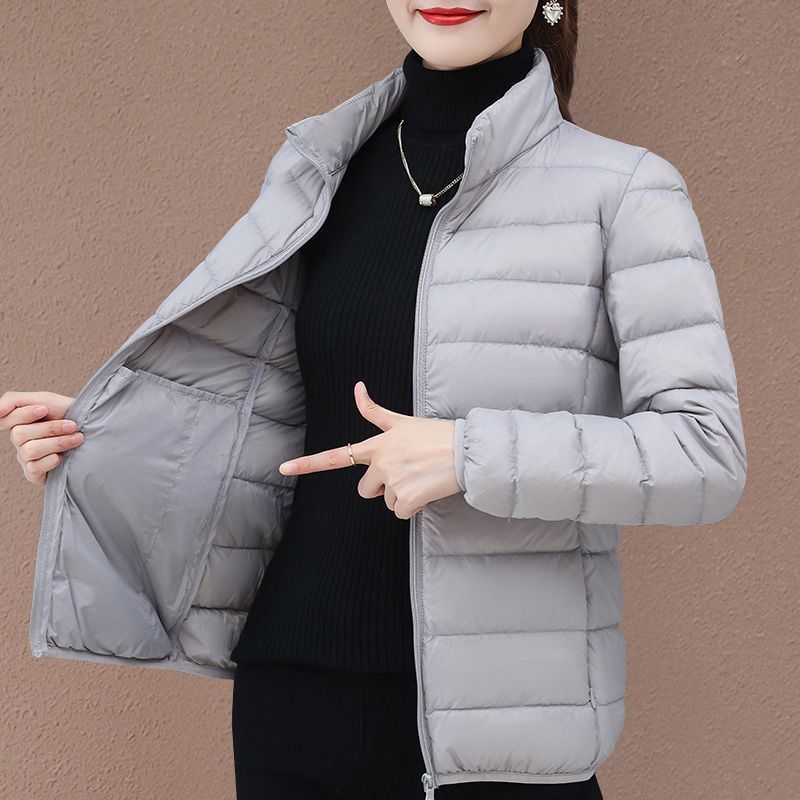 Picture of Leaked Clearance Winter Light Down Cotton-padded Jacket Women's 2023 New Vertical Collar Lightweight Warm Mother Jacket Coat