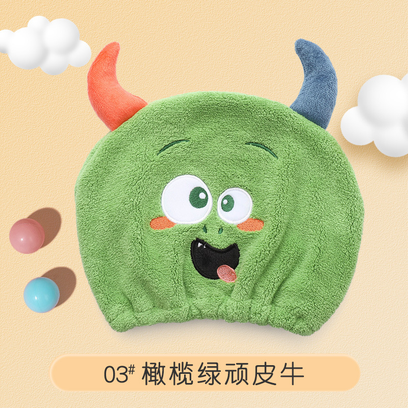 Picture of Creative hair drying towel shower cap cute cartoon coral fleece headscarf hair towel absorbent quick-drying hair drying cap for women