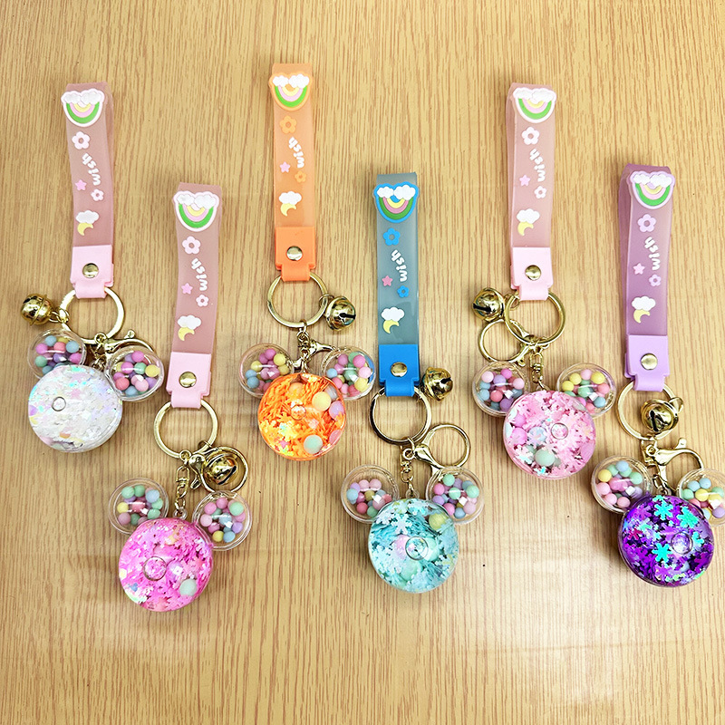 Picture of Internet Celebrant Cartoon Mickey Head Candy quicksand Key Chain Women's Exquisite Cute School Bag Pendant Couple's Bag Key Chain