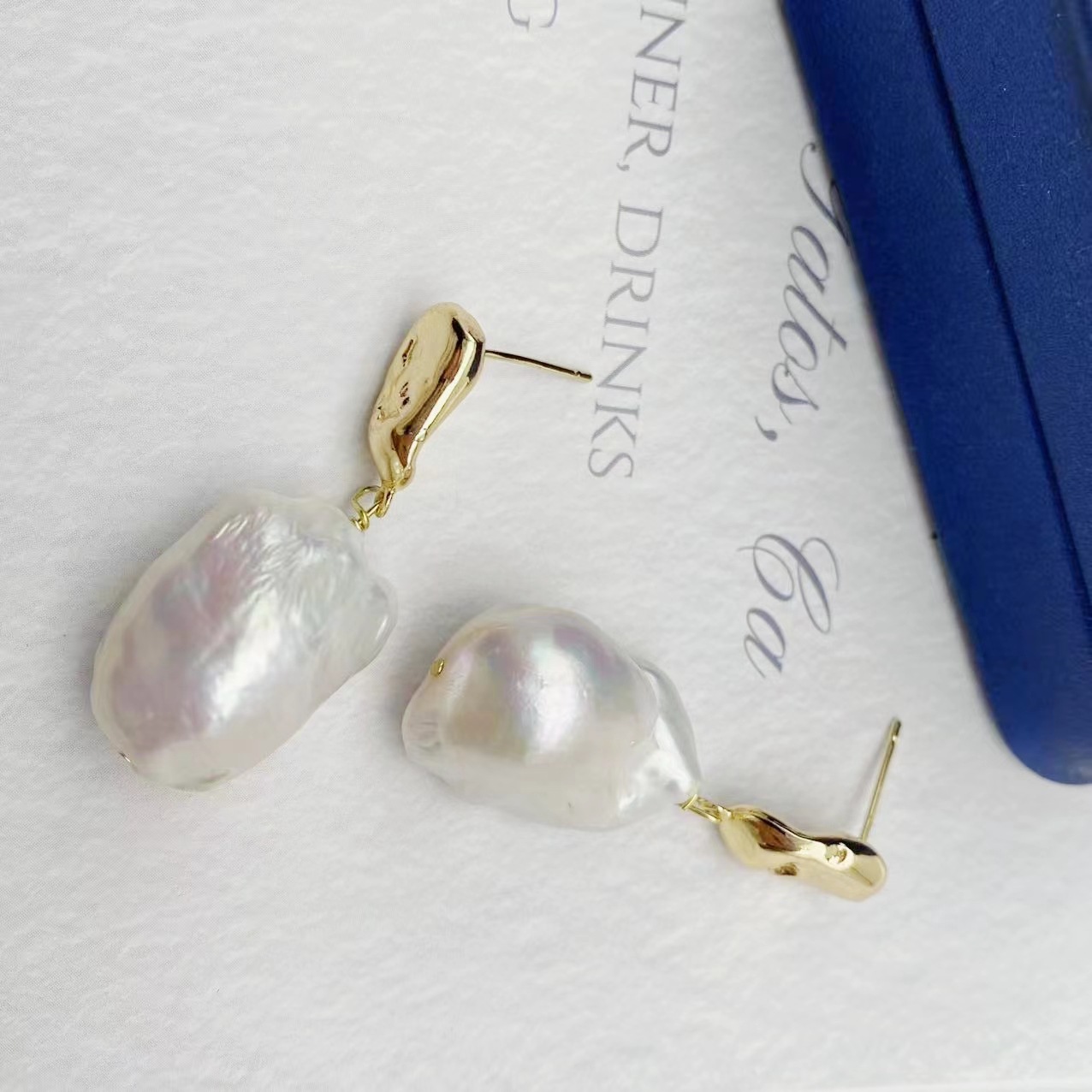 Picture of Natural Freshwater Baroque Pearl Women's Fashion Fashion Retro K Gold Earrings Earrings All-match Niche Face Modification