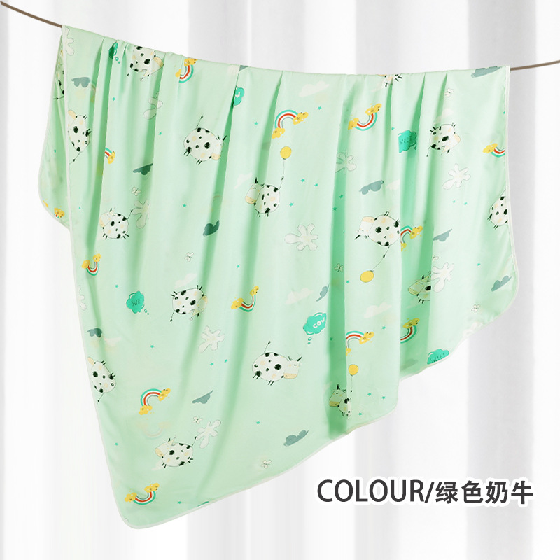 Picture of Summer Cotton Silk Artificial Cotton Double Layer Thin Quilt Cotton Silk Baby Blanket Baby Summer Household Sheds Children's Summer Cool Quilt