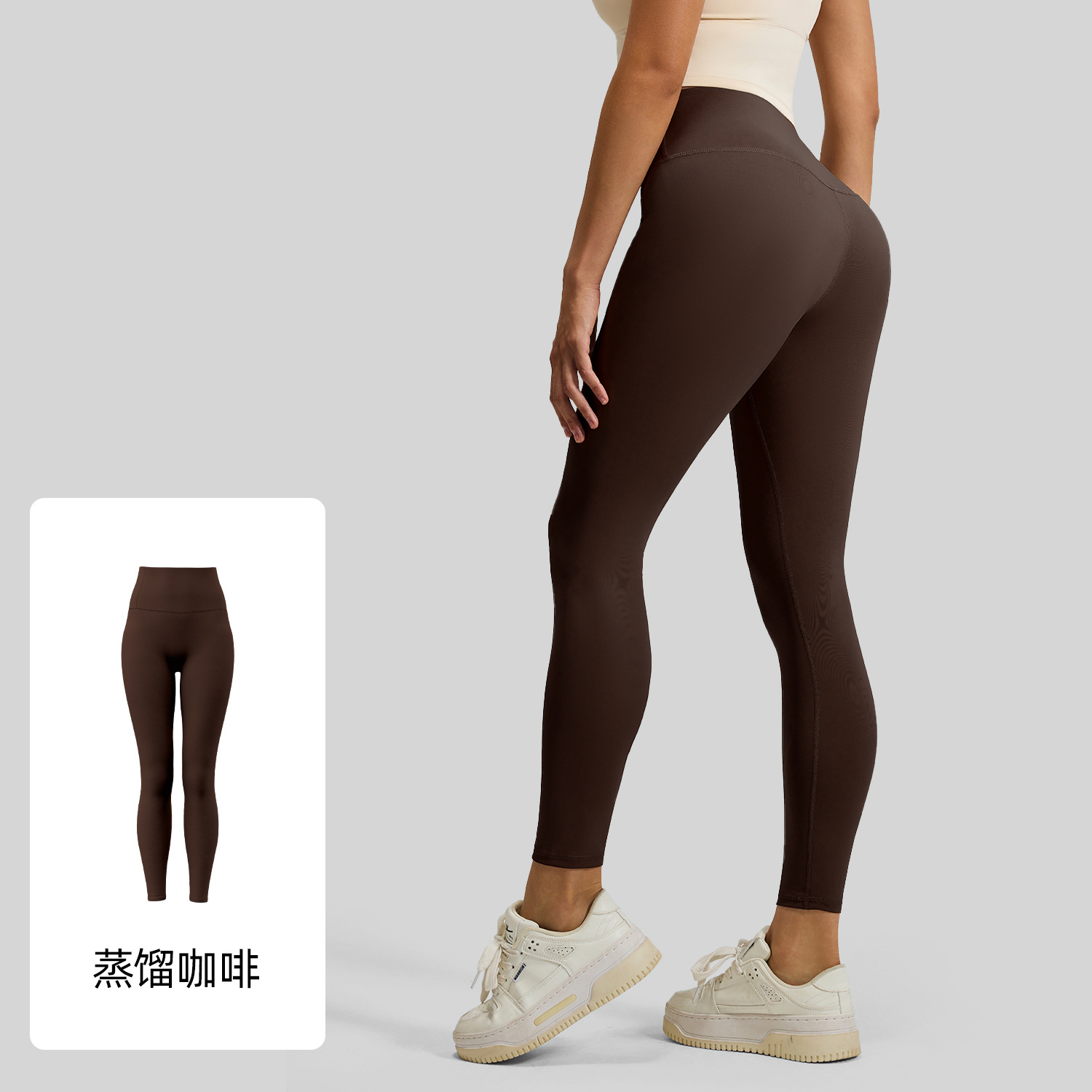 Picture of Juyitang Nude High Elasticity Yoga Pants High Waist Hip Lifting Sports Tight Fitness Wear Trousers for Women