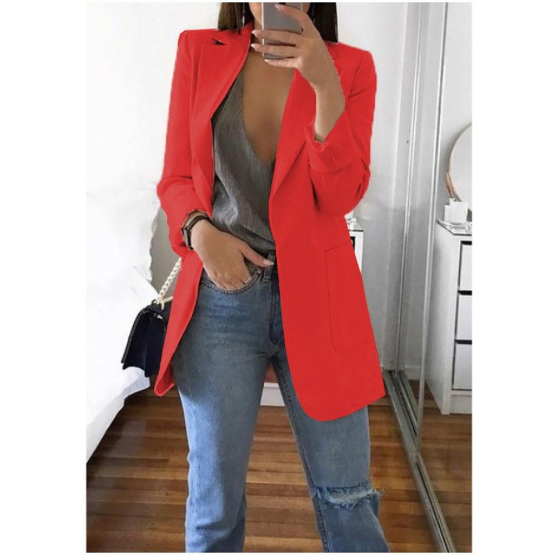 Picture of Wish Amazon 2021 European and American fashion lapel slim cardigan elegant suit jacket women