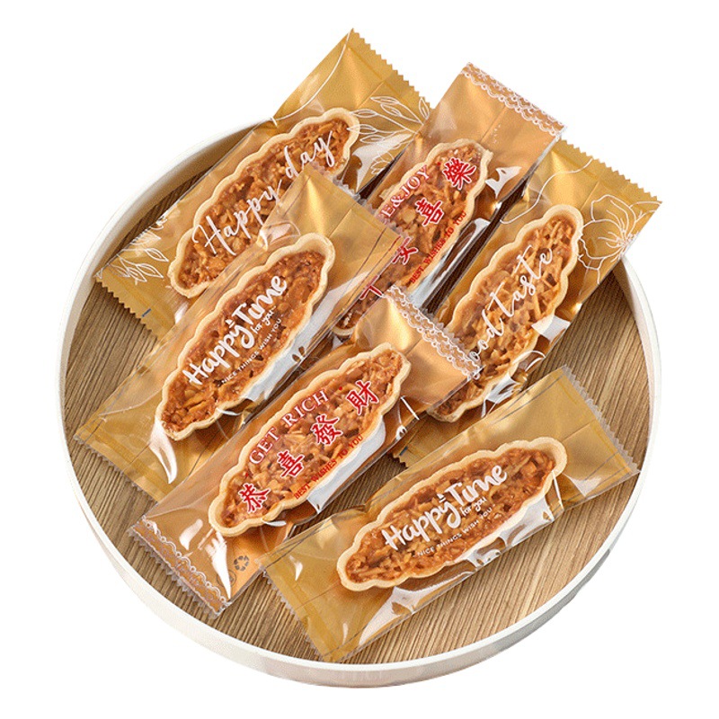Glutinous rice boat packaging bag caramel almond boat cake large self-sealing transparent box baking snowflake crisp machine seal wholesale