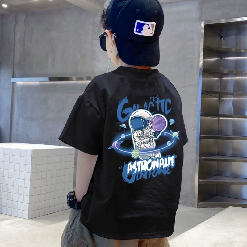 Picture of Boys' Summer T-shirt Short-sleeved 2023 New Fashionable Medium and Large Children's Breathable Thin All-match Loose Half-sleeved Top