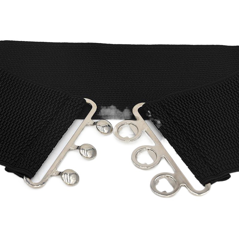 Korean Style Steel Ball Three-Ring Fashionable Simple Waist Seal Metal Wide Buckle Belt Comfortable and Easy Buckle Loose Elastic Waist Chain