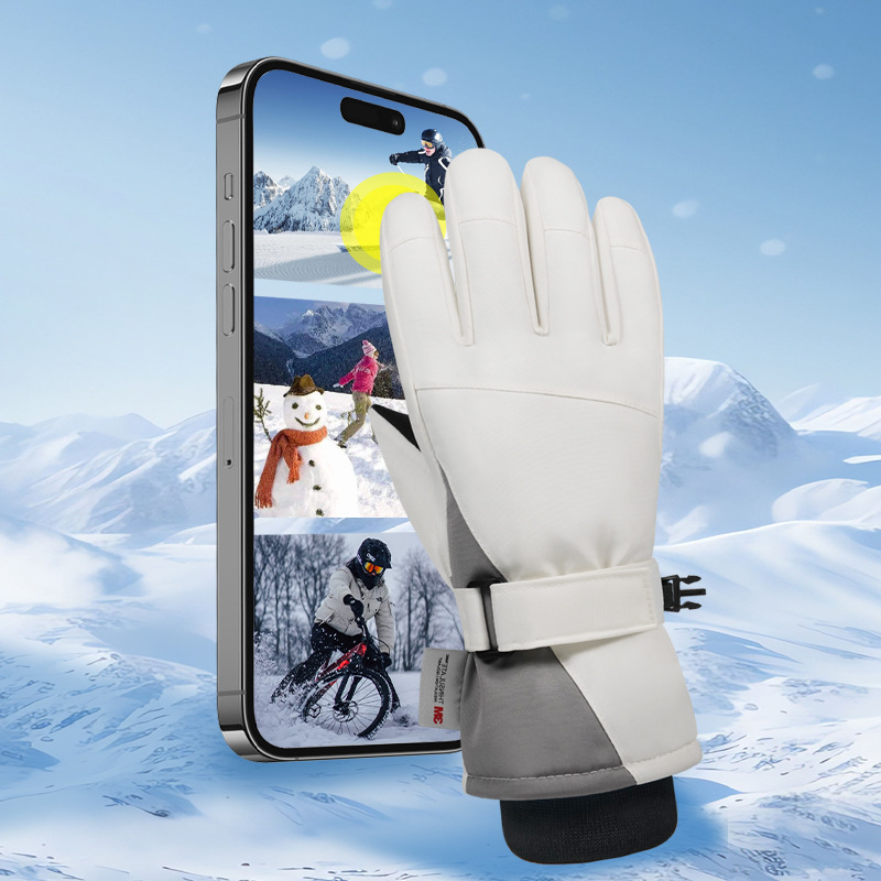 Picture of Warm Fleece-Lined Ski Gloves, Autumn and Winter Gloves, Cycling Gloves, Women's Touch Screen Gloves, Men's Cross-Border Wholesale