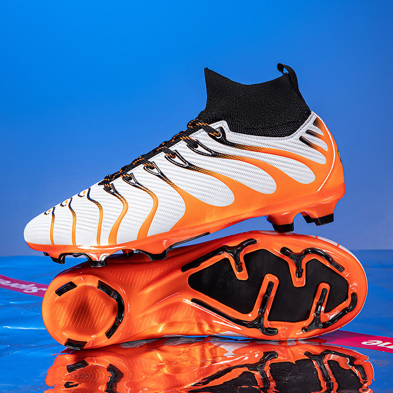 Spot Export Cross-Border Football Shoes Men's High-Top Broken Nails Students and Teenagers Male Competition Training Shoes Ag Artificial Grass