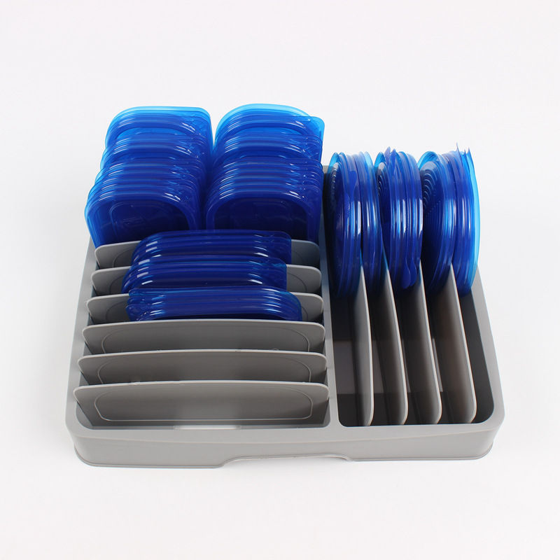 Picture of Cross-Border Direct Supply Food Container Lid Storage Box Size Adjustable Plastic Lid Storage for Kitchen Storage