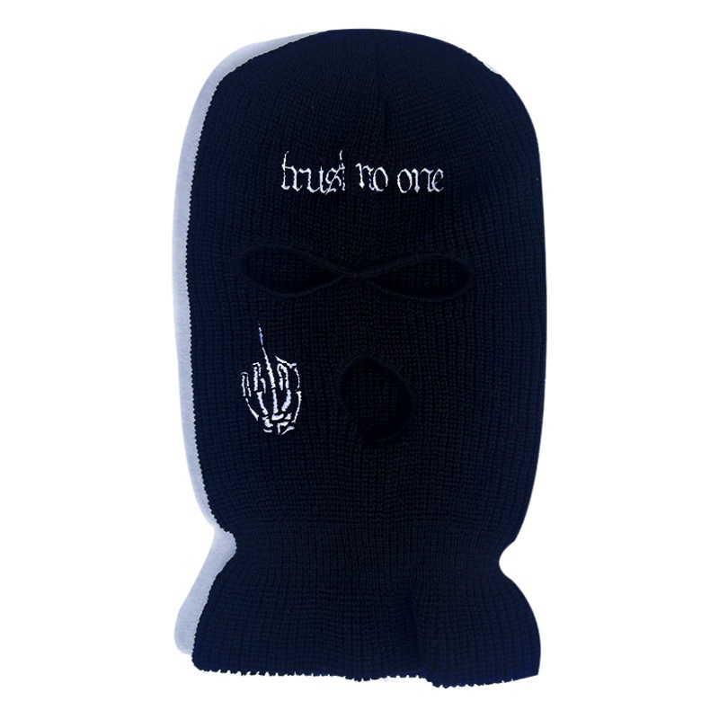Cross-Border E-Commerce Knitted Warm Three-Hole Hat Ski Mask Ski Mask Men and Women Warm Velvet Outdoor