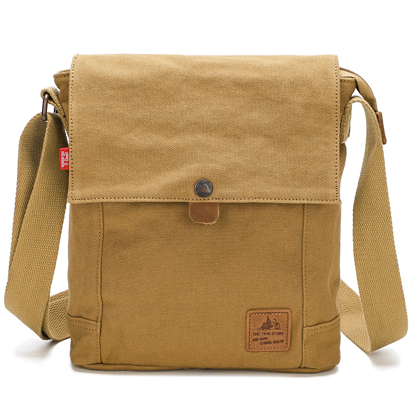 Casual Canvas Bag New Crossbody Backpack Small Square Bag Vertical Flat Bag Korean Style Shoulder Bag Fashionable Crossbody Bag