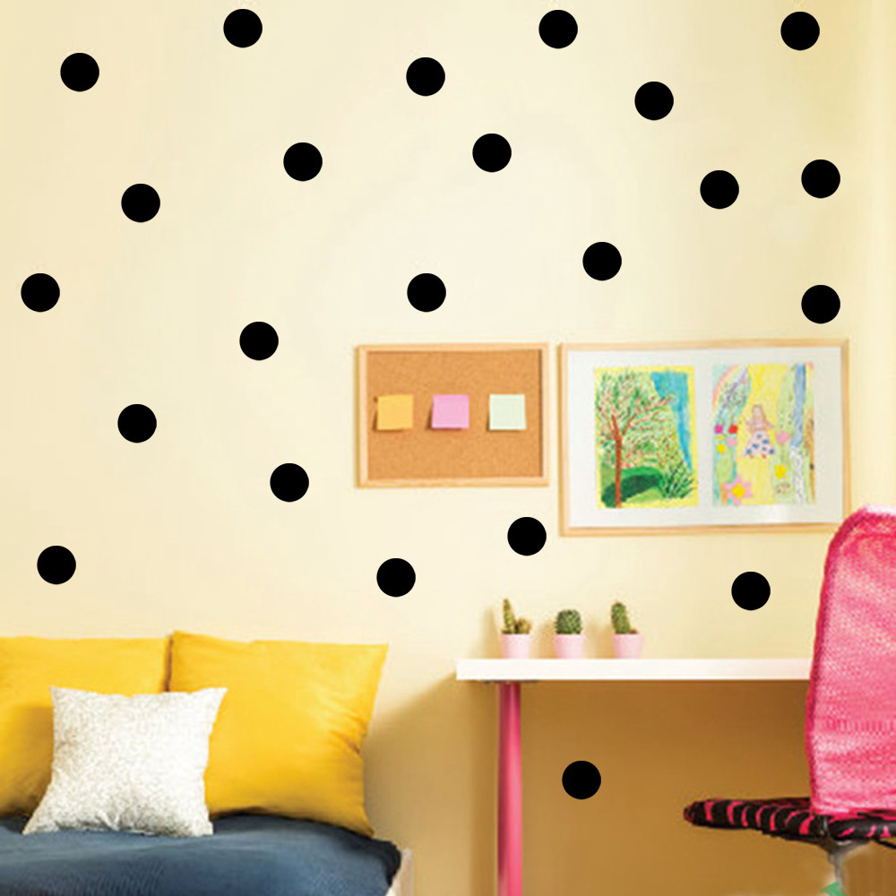 AliExpress wish Amazon children's room gold and silver polka dot fashion creative environmental protection removable vinyl wall stickers