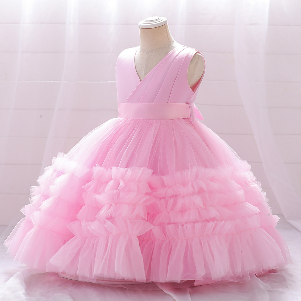 Picture of European and American New Spot Infant Girl Dress Skirt Multi-Layer Mesh Cake Tutu Skirt Baby One-Year-Old Princess Dress
