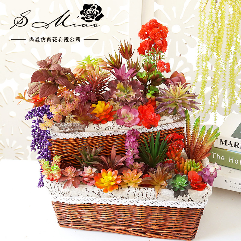 019 Small Autumn Color Series Succulent Decoration Accessories DIY Design Plastic Flower Manufacturer Dropshipping Artificial Plants