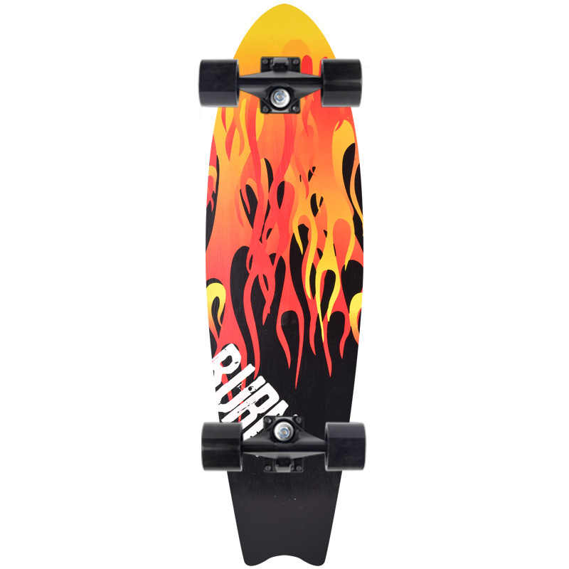 Picture of 28 inch maple small fish Board children Brush Street road beginners four-wheel skateboard single rocker skateboard