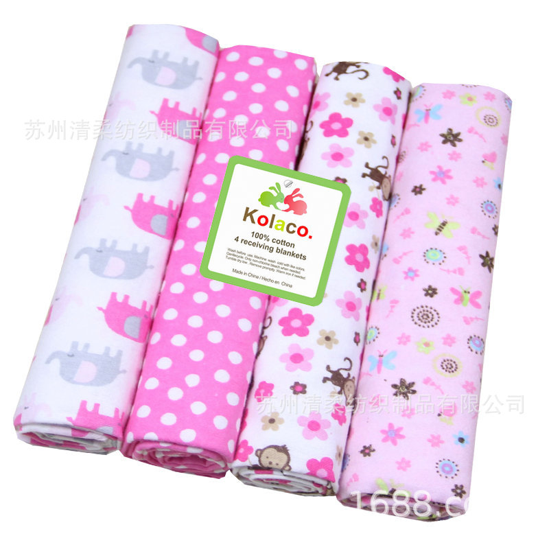 Picture of flannel blanket cotton flannel baby cloth flannel cotton blanket 4 pack swaddling clothes