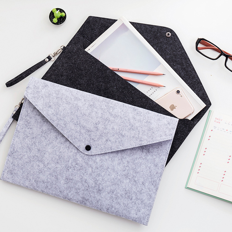 Picture of Felt File Bag A5 File Bag Large Capacity File Bag A4 Snap Briefcase Felt Bag Storage Advertising Customization