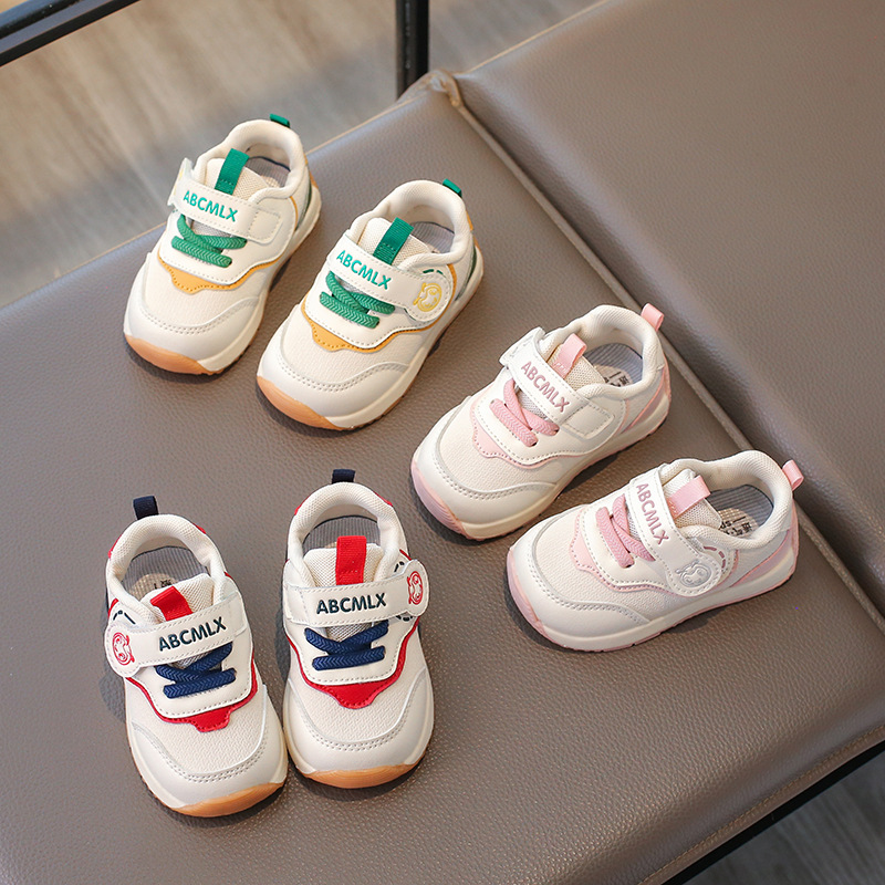 Boys' Spring New Sports Shoes 0-1-3 Years Old Soft-Soled Non-Slip Toddler Shoes Infant Leather Casual Shoes for Girls