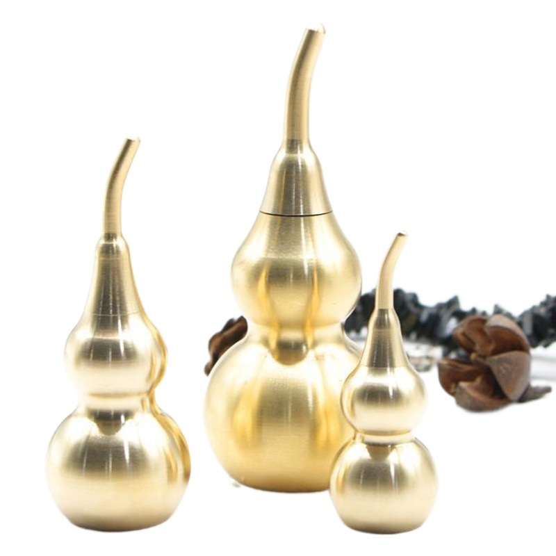 Pure brass gourd pendant ornaments keychain solid hollow gourd pendant car pendant crafts wholesale