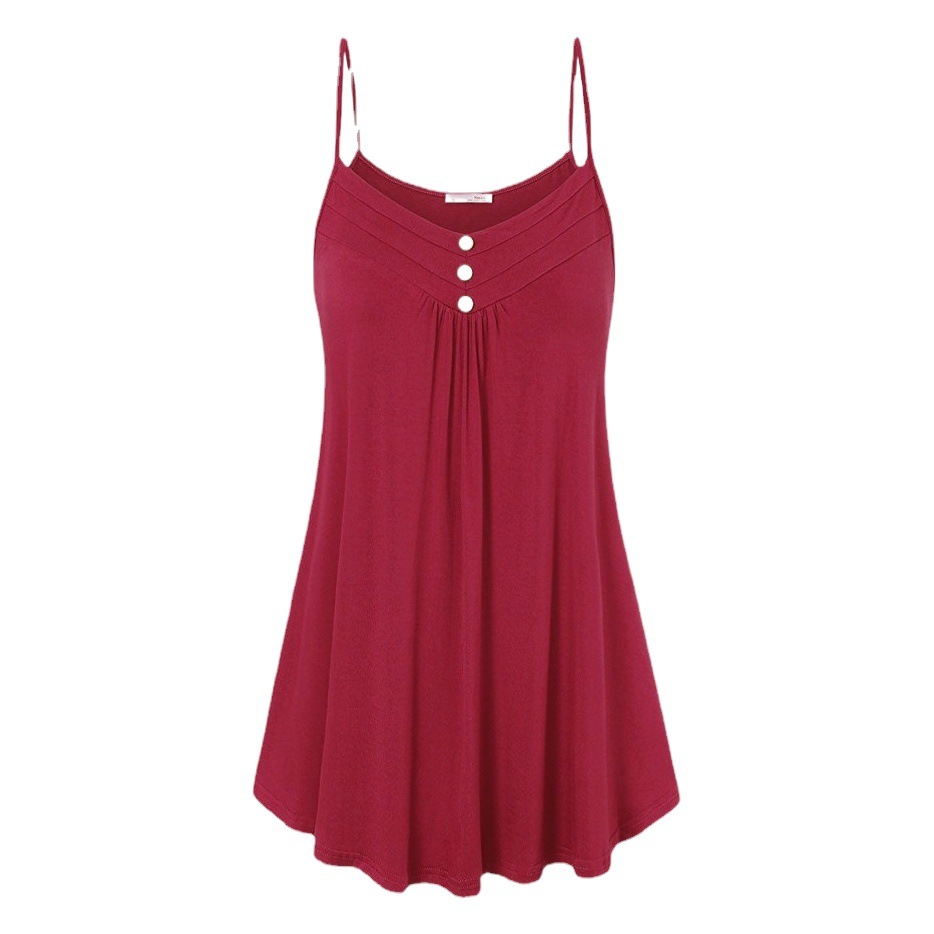 Wish Amazon Aliexpress Cross-Border Export Women's Clothing 2024 Summer Loose Sexy V Neck Halter Top Large Size