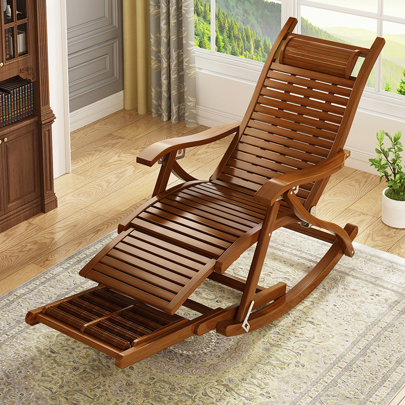 Rocking Chair Recliner Balcony Home Leisure Adult Lazy Sitting Reclining Elderly Nap Nap Folding Cool Chair