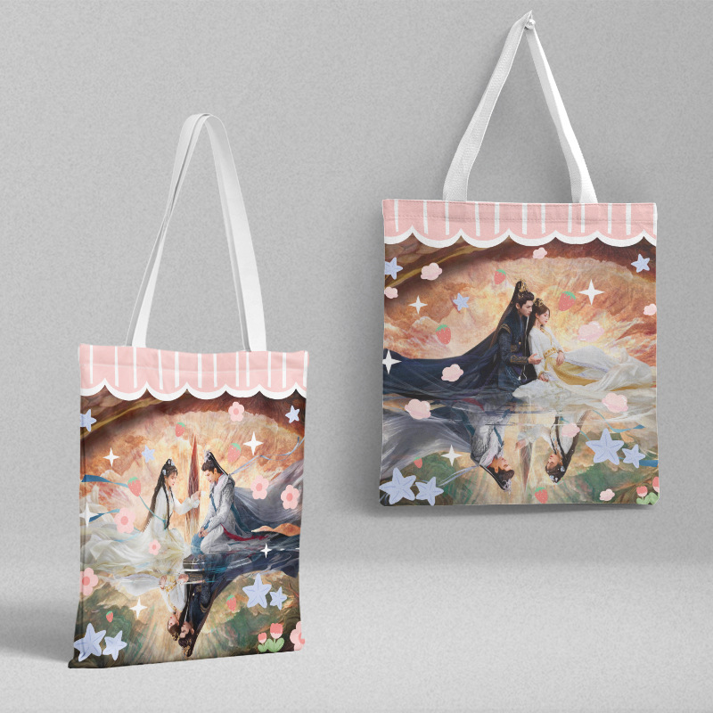 Changyue emming canvas bag 36x39cm star peripheral Korean student portable shoulder bag shopping bag wholesale