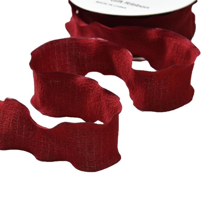 4.0cm pleated fishtail ribbon gift bag bouquet linen webbing wedding cake decoration strap wave lotus leaf