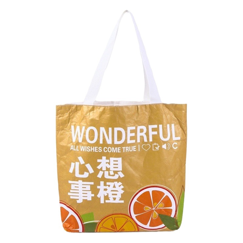 DuPont paper bag handbag printed LOGO simple shopping bag portable advertising shopping bag Kraft paper bag wholesale