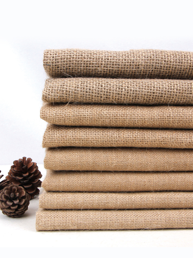 Thickened Burlap Fabric Jute Linen Retro Decoration Kindergarten Handmade DIY Tablecloth Old Coarse Cloth Sack Fabric