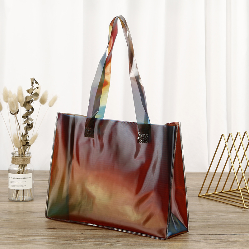 Manufacturer Customized Cross-Border Laser Pvc Handbag Fashion Popular Fantasy Shoulder Bag Fantasy Shopping Handbag Customized