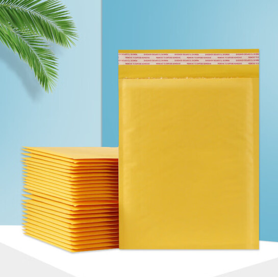 Yellow Kraft Paper Bubble Bag Clothing Cushioning Thickened Express Bag Logistics Packaging Bag Bubble Envelope Bag Bubble Bag