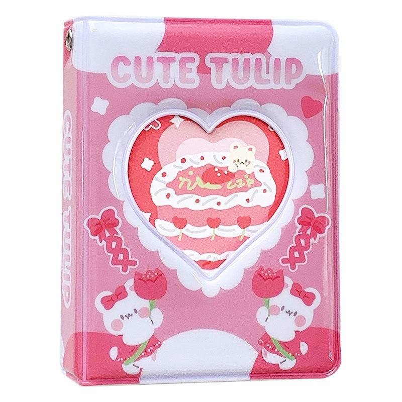 Korean Ins Style Small Fresh Cake 3inch Polaroid Photo Album Star Chasing Idol Album Photo Card Mini Storage Album