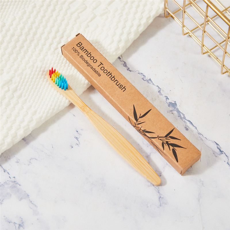 Picture of Hotel Bamboo Toothbrush Bamboo Toothbrush Bamboo Charcoal Kidsren's Bamboo Handle Wooden Soft Hair Logo Portable Environmentally Friendly Kidsren's Health