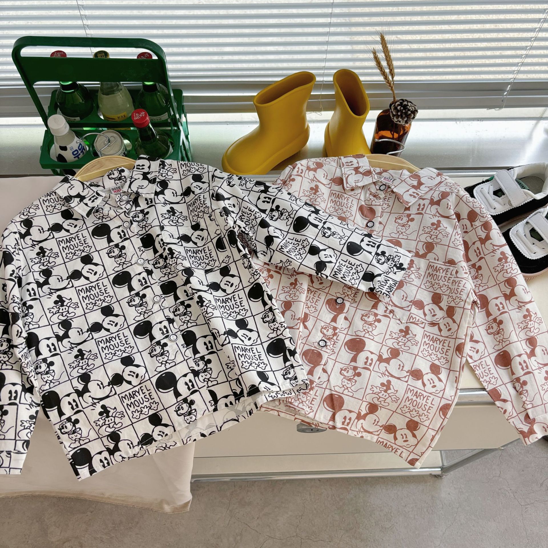 Autumn Kidsren's Long-Sleeved Shirts, Comfortable New Products for Boys and Girls, Brother and Sister Clothes, Cotton Cute Cartoon Casual Shirts, Trendy