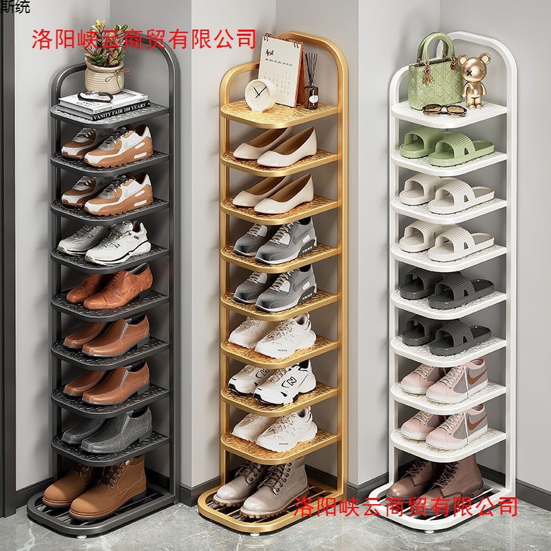 Simple multi-layer shoe rack home door small apartment new entry small narrow iron storage rack cross-border