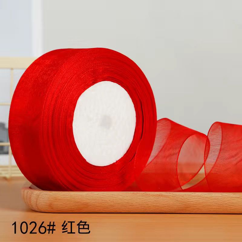 4cm wide transparent snow yarn with cake gift packaging with handmade rose diy decorative belt ribbon bow silk