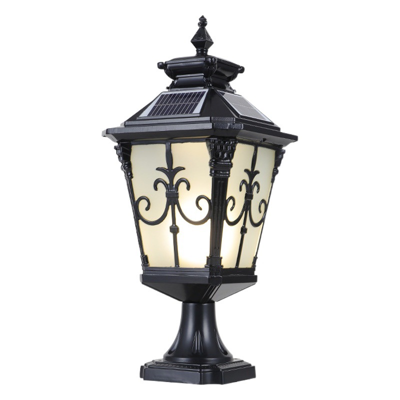 Solar Courtyard Column Lamp Garden Villa Gate Column Lamp Outdoor Wall Column Lamp Waterproof Outdoor European Style Lamp