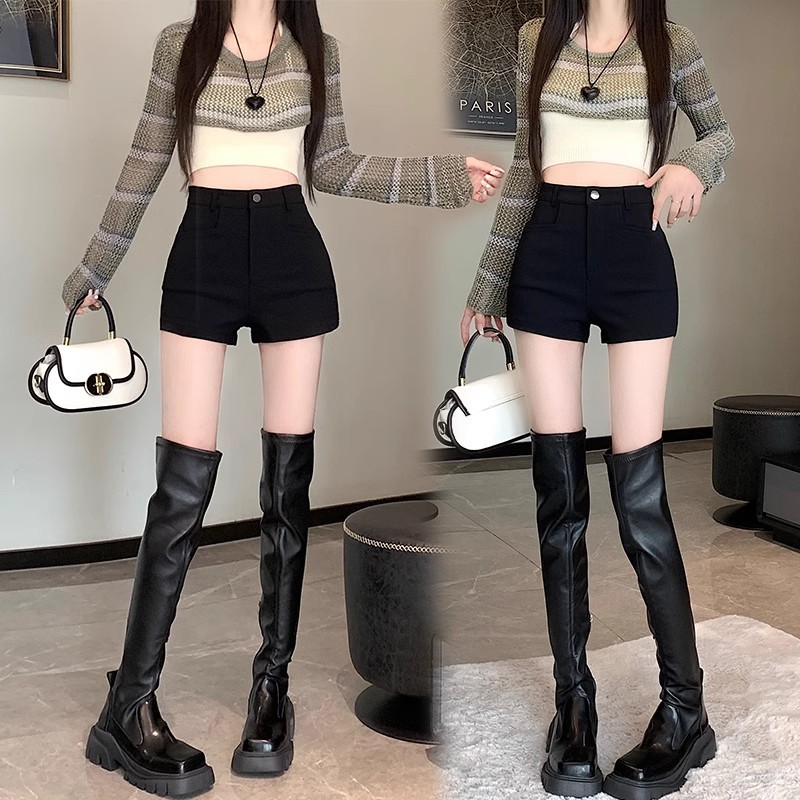 Black Suit Shorts Women 2025 New Summer Slim-fit Slimming Hot Pants High Waist Fashionable Casual Base Shorts