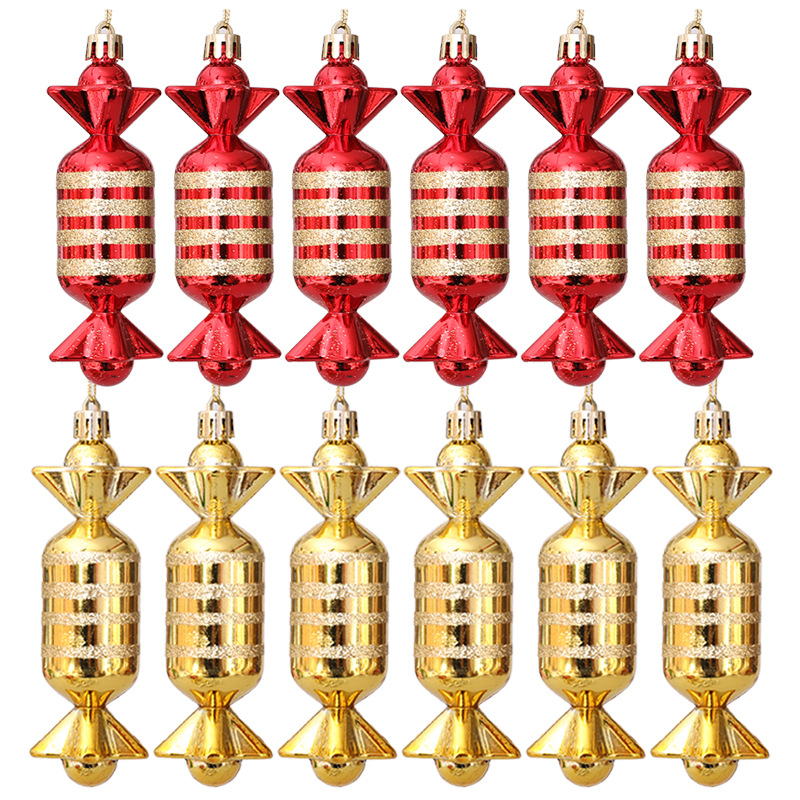 Cross-border wholesale New Christmas gift Christmas tree decoration plastic plating candy props creative decoration