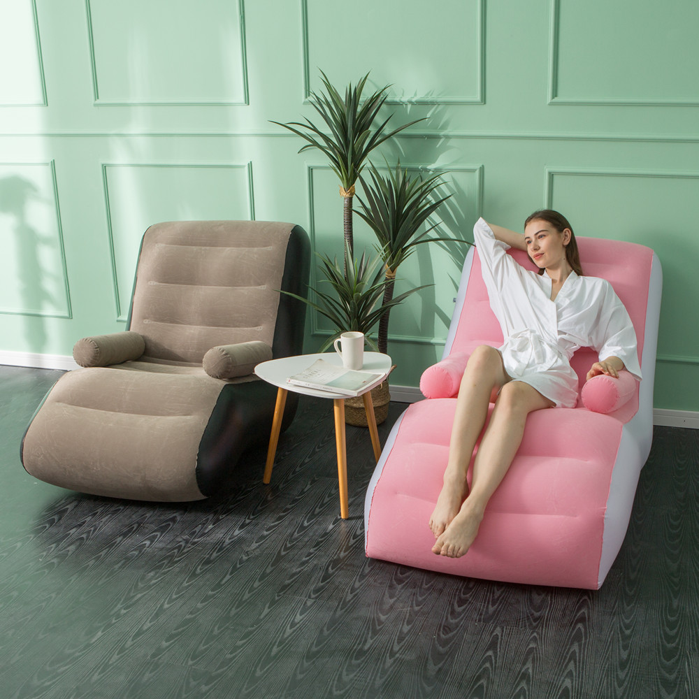 2025 Inflatable Lazy Sofa Fashion Comfortable Lunch Recliner Indoor Foldable Casual S-shaped Inflatable Sofa